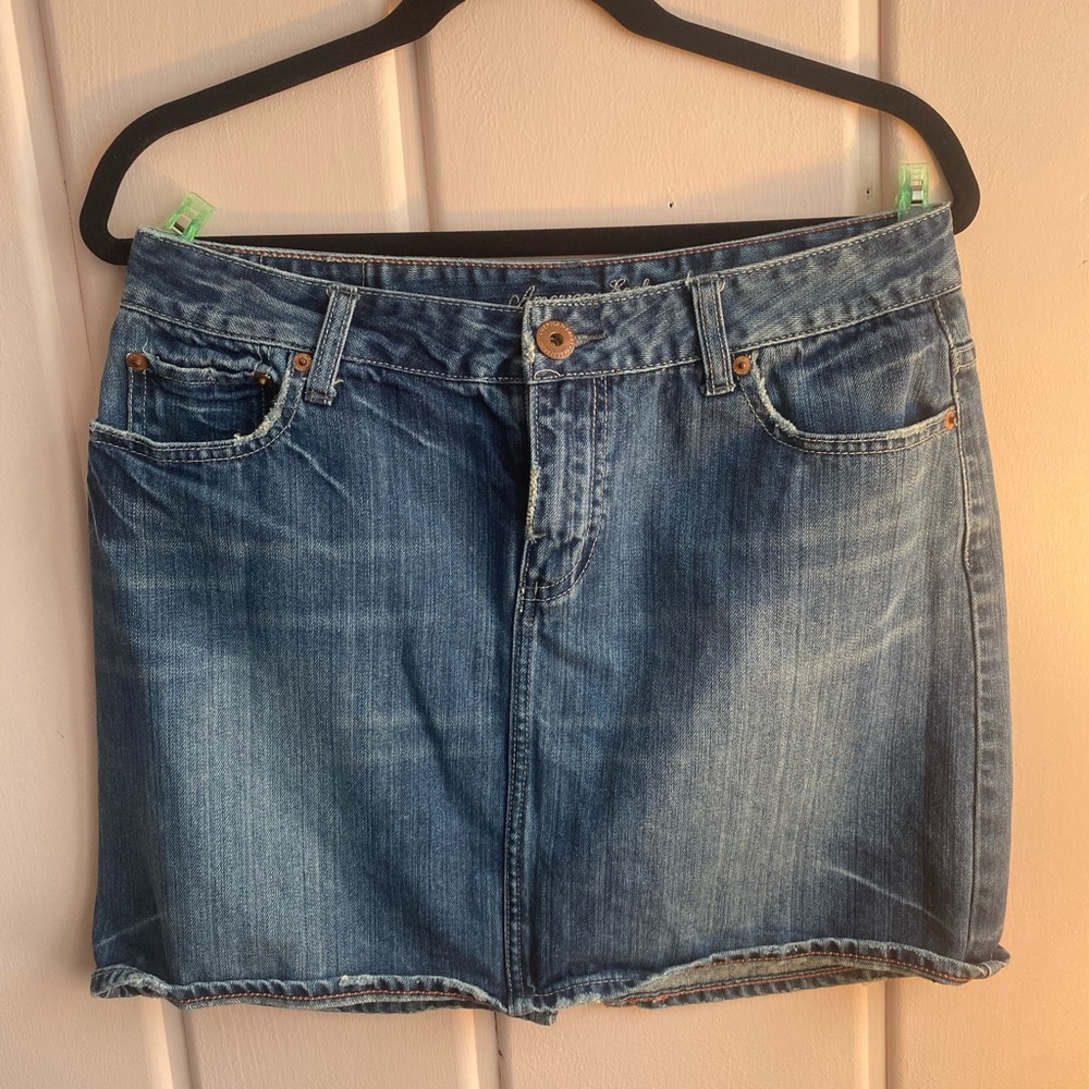 American Eagle Outfitters Classic Blue Denim Mini Skirt